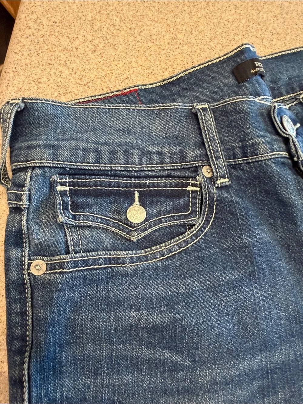 True Religion Blue Ricky Relaxed Straight size 30X33 no distressing